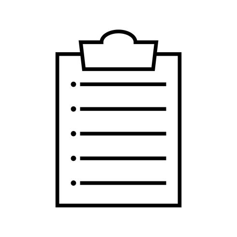 Clipboard list Line Black Icon vector