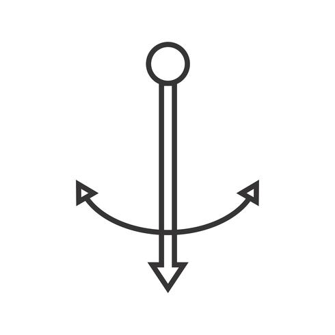 Anchor Line Black Icon vector