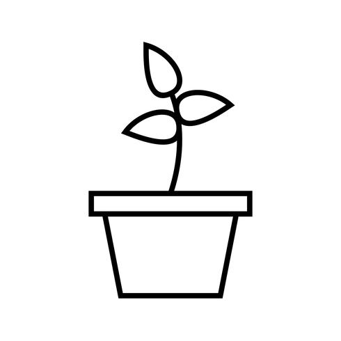 Línea de plantación icono negro vector