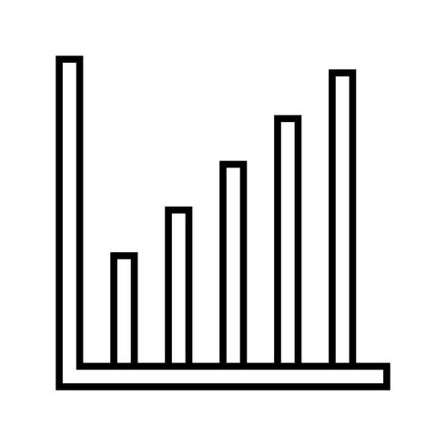 Gráfico de barras línea icono negro vector