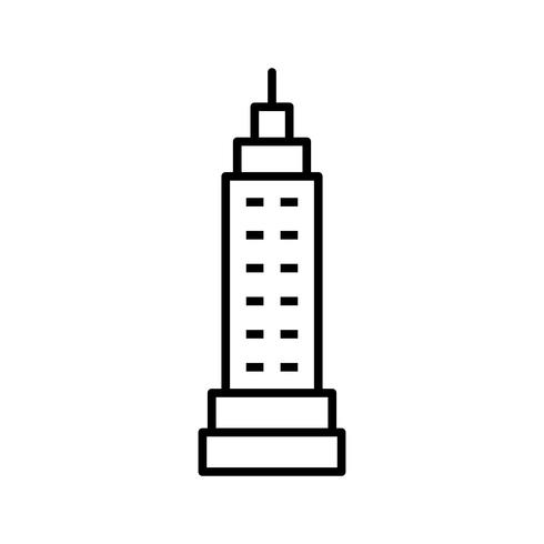 Icono de línea de torre negro vector