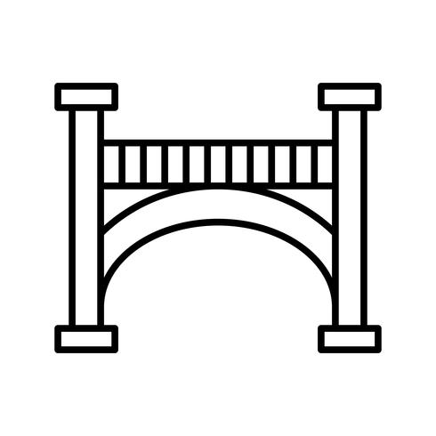 Icono de línea de puente negro vector