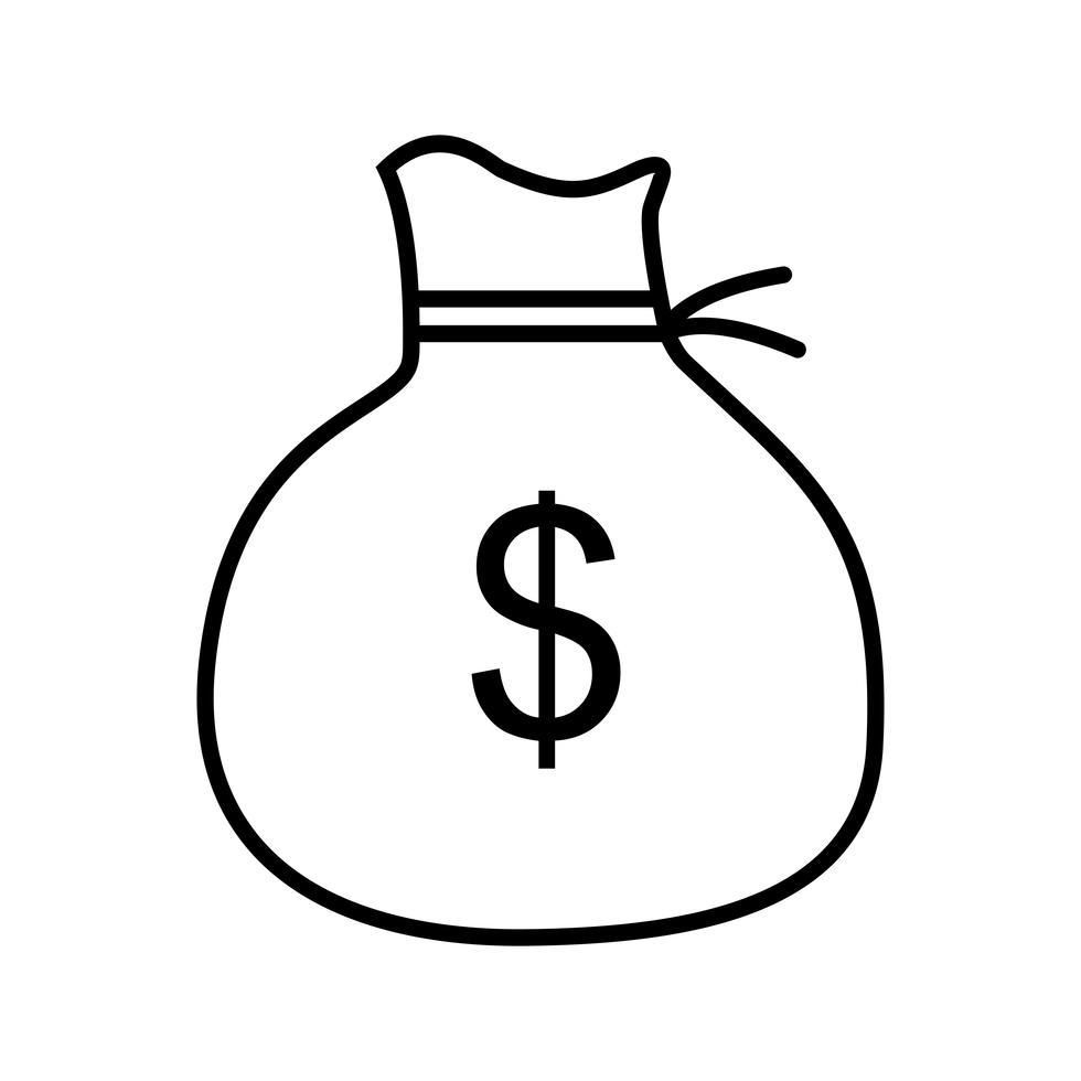 Money bag Line Black Icon - Download Free Vectors, Clipart Graphics