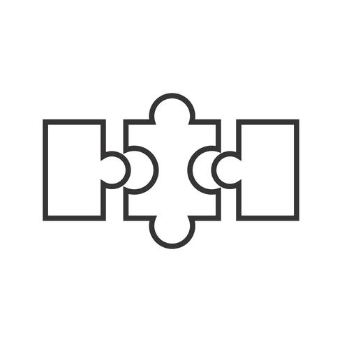 Puzzle Line Black Icon vector