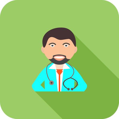 Doctor Flat Long Shadow Icon vector