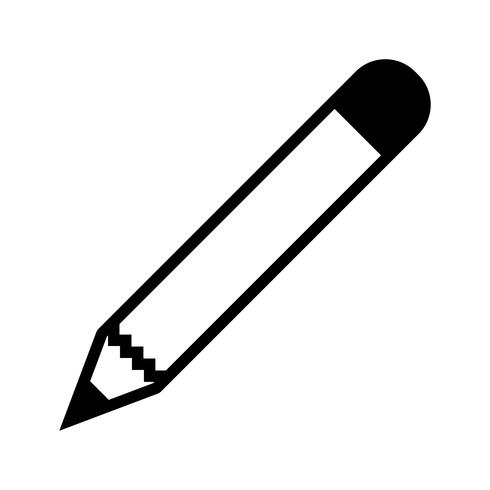 Pencil Glyph Black Icon vector