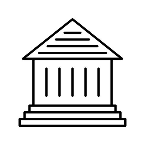 Museum Line Black Icon vector