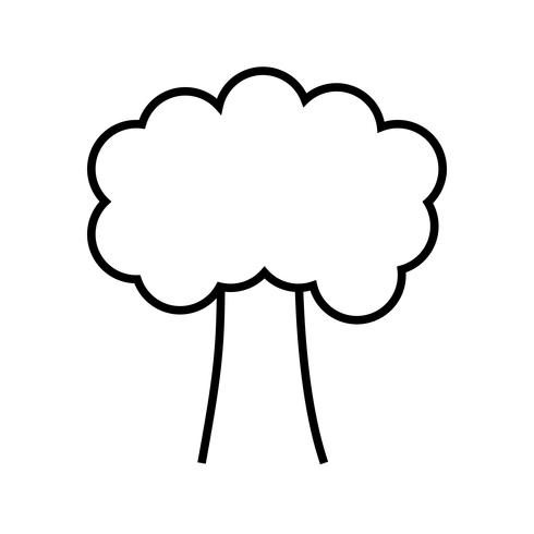 Tree Line Black Icon vector