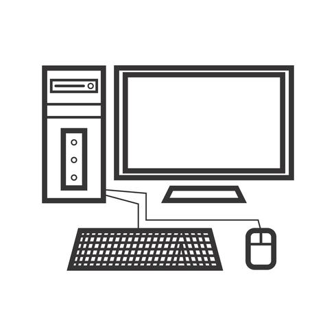 Computer Line Black Icon vector