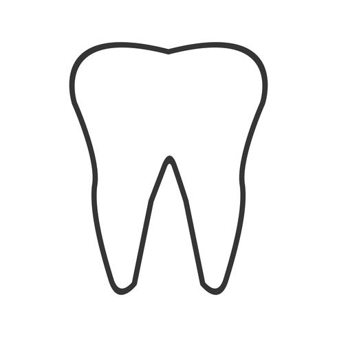 tooth Line Black Icon vector