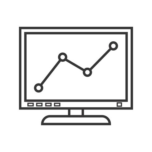 Graph line screen Line Black Icon vector