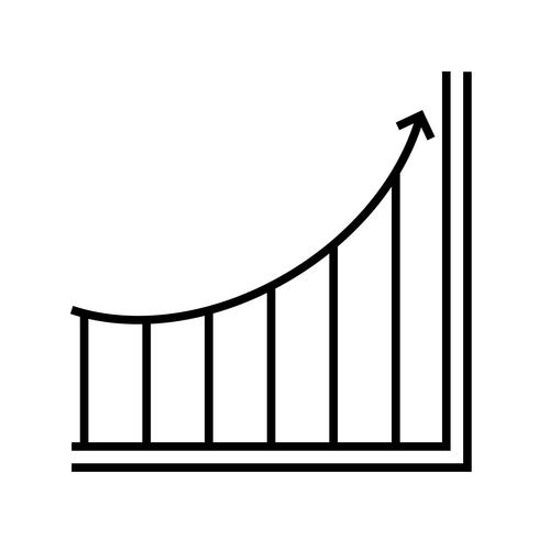 Increasing graph Line Black Icon vector