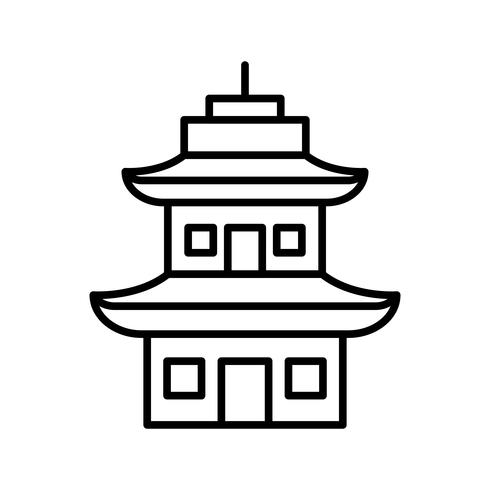 Temple Line Black Icon vector