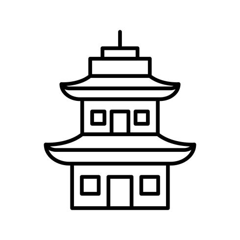 Icono de Temple Line Black vector