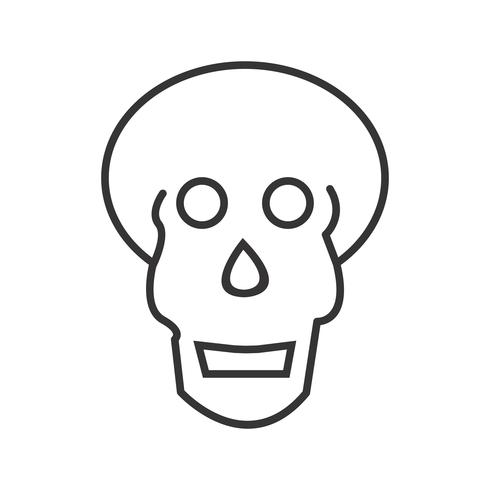 Skull X ray Line Black Icon vector