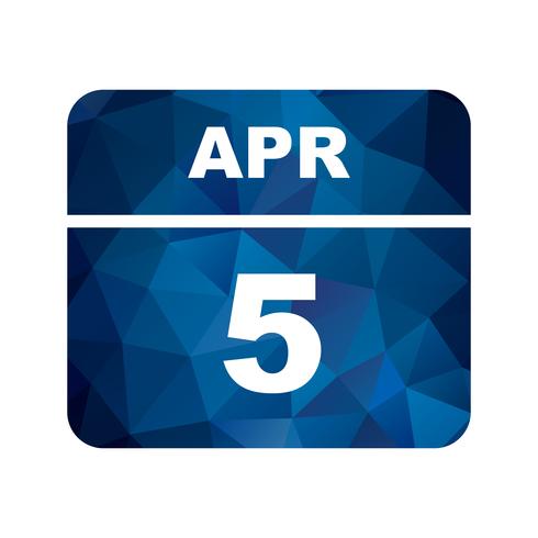 April 5th Date on a Single Day Calendar vector