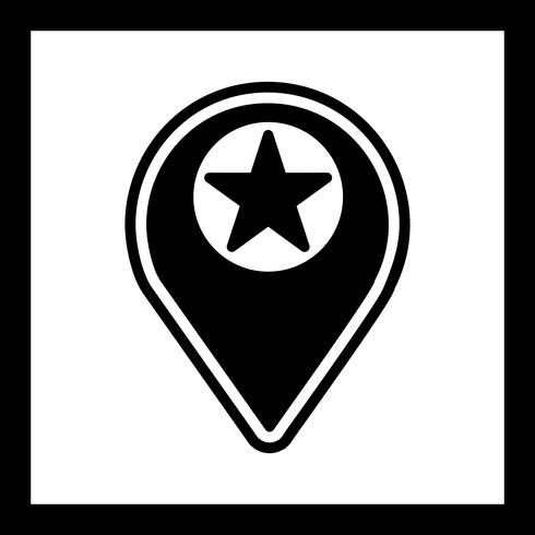 Starred Location Icon Design vector