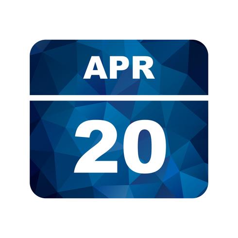 April 20th Date on a Single Day Calendar vector