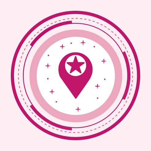 Starred Location Icon Design vector