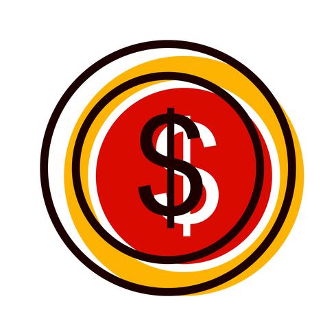 Dollars Coin Icon Design vector