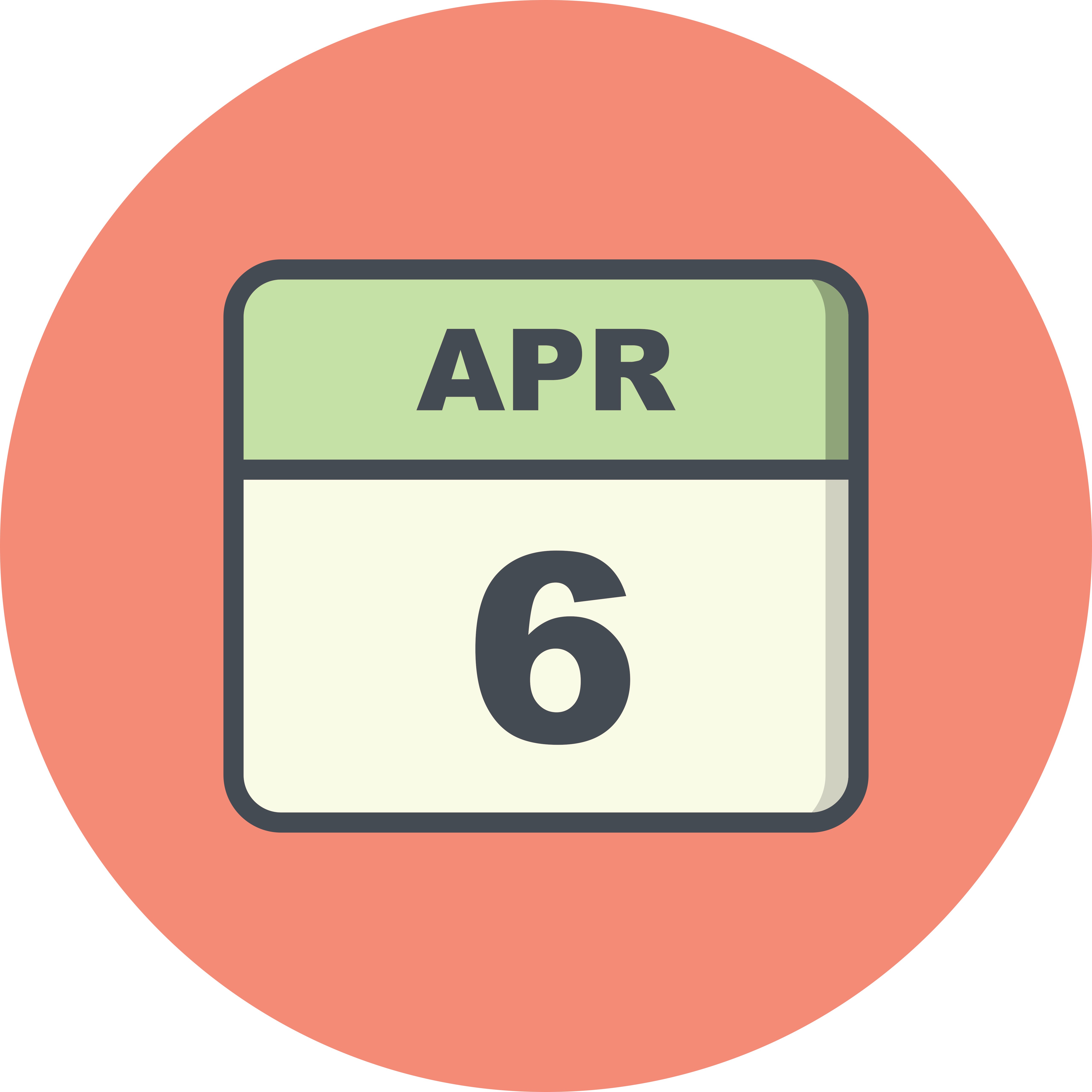 April 6th Date on a Single Day Calendar 496822 Vector Art at Vecteezy