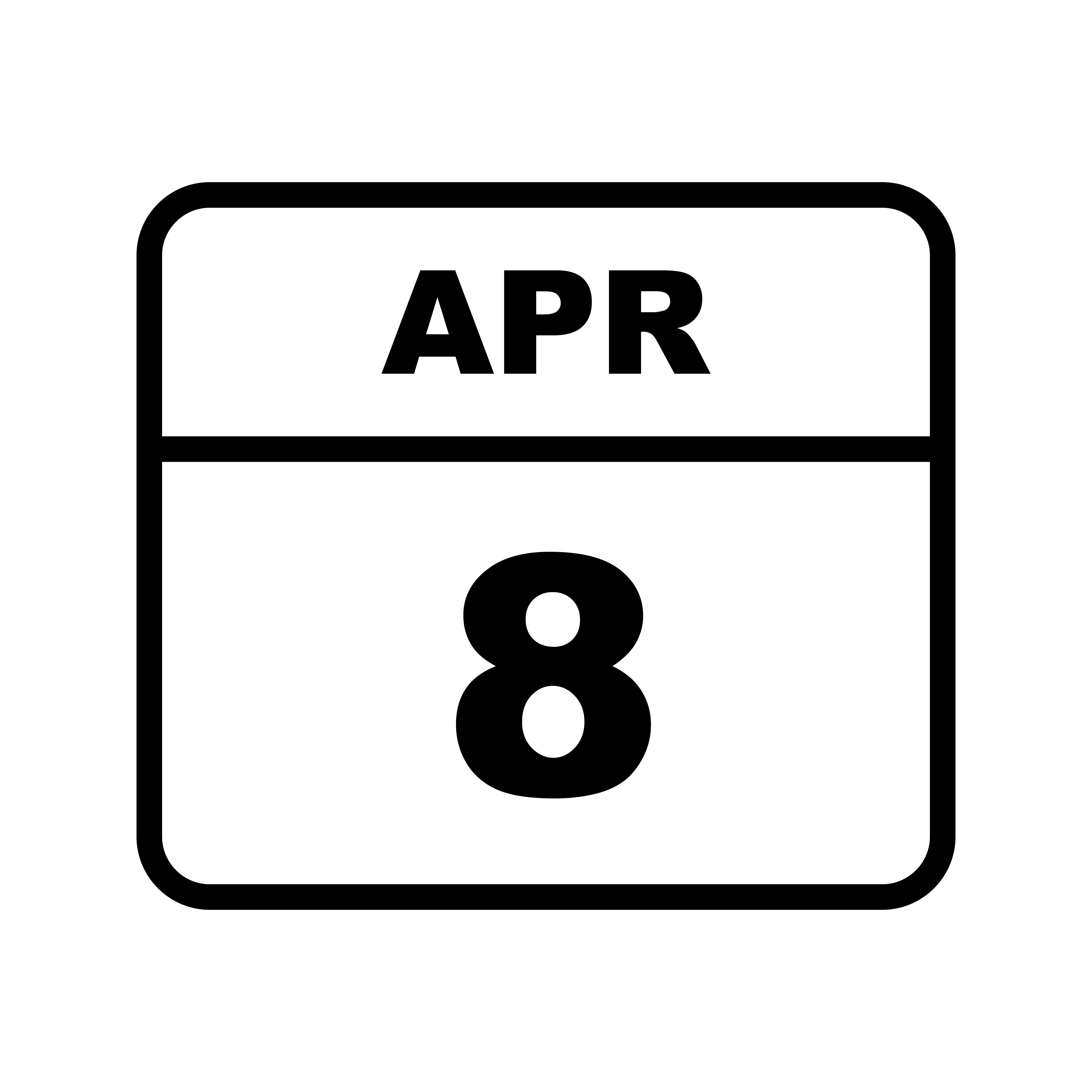 April 8th Date on a Single Day Calendar 496831 Vector Art at Vecteezy