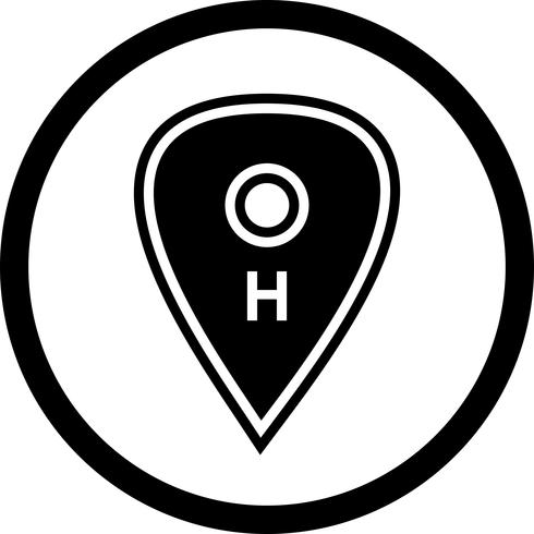 Diseño de icono de ubicación de hospital vector