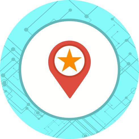 Starred Location Icon Design vector