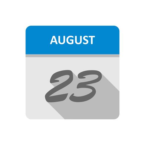 August 23rd Date on a Single Day Calendar vector