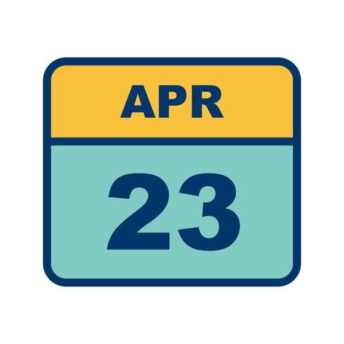 April 23rd Date on a Single Day Calendar vector