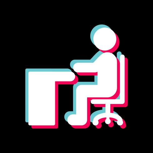 Sitting on Desk Icon Design vector