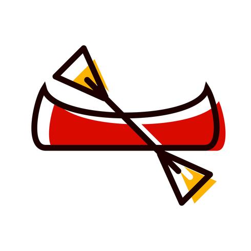Diseño de iconos de canoas vector