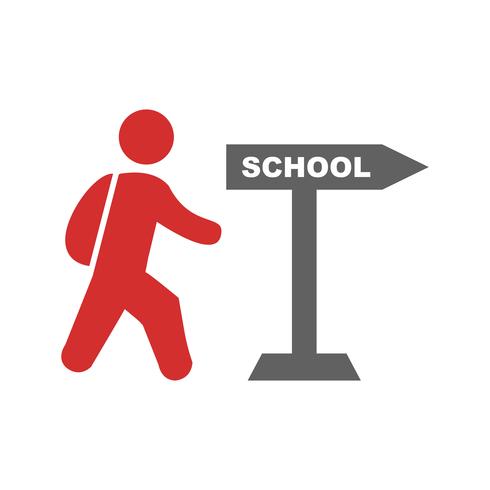 Walking to School Icon Design vector
