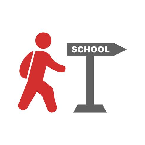 Caminando a la escuela icono de diseño vector