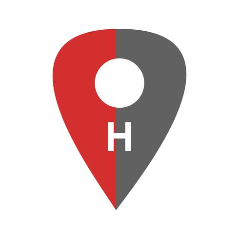 Hospital Location Icon Design vector