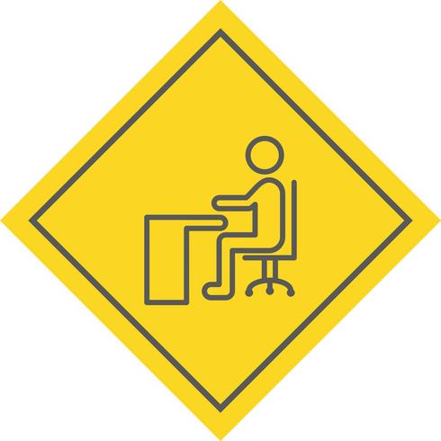 Sitting on Desk Icon Design vector