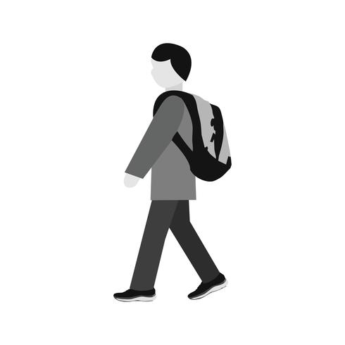 Caminando a la escuela icono de diseño vector