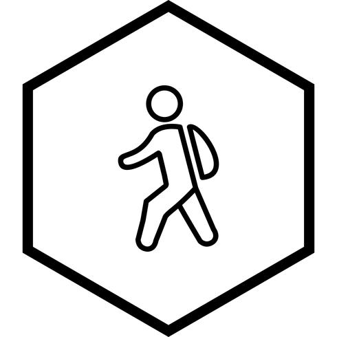 Caminando a la escuela icono de diseño vector