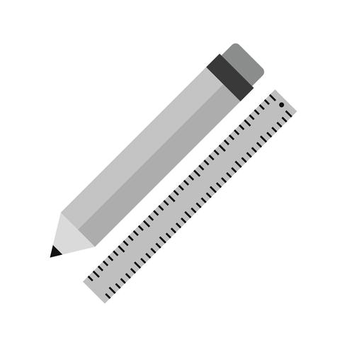 Pencil &amp; Ruler Icon Design vector