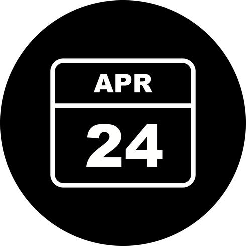 April 24th Date on a Single Day Calendar vector