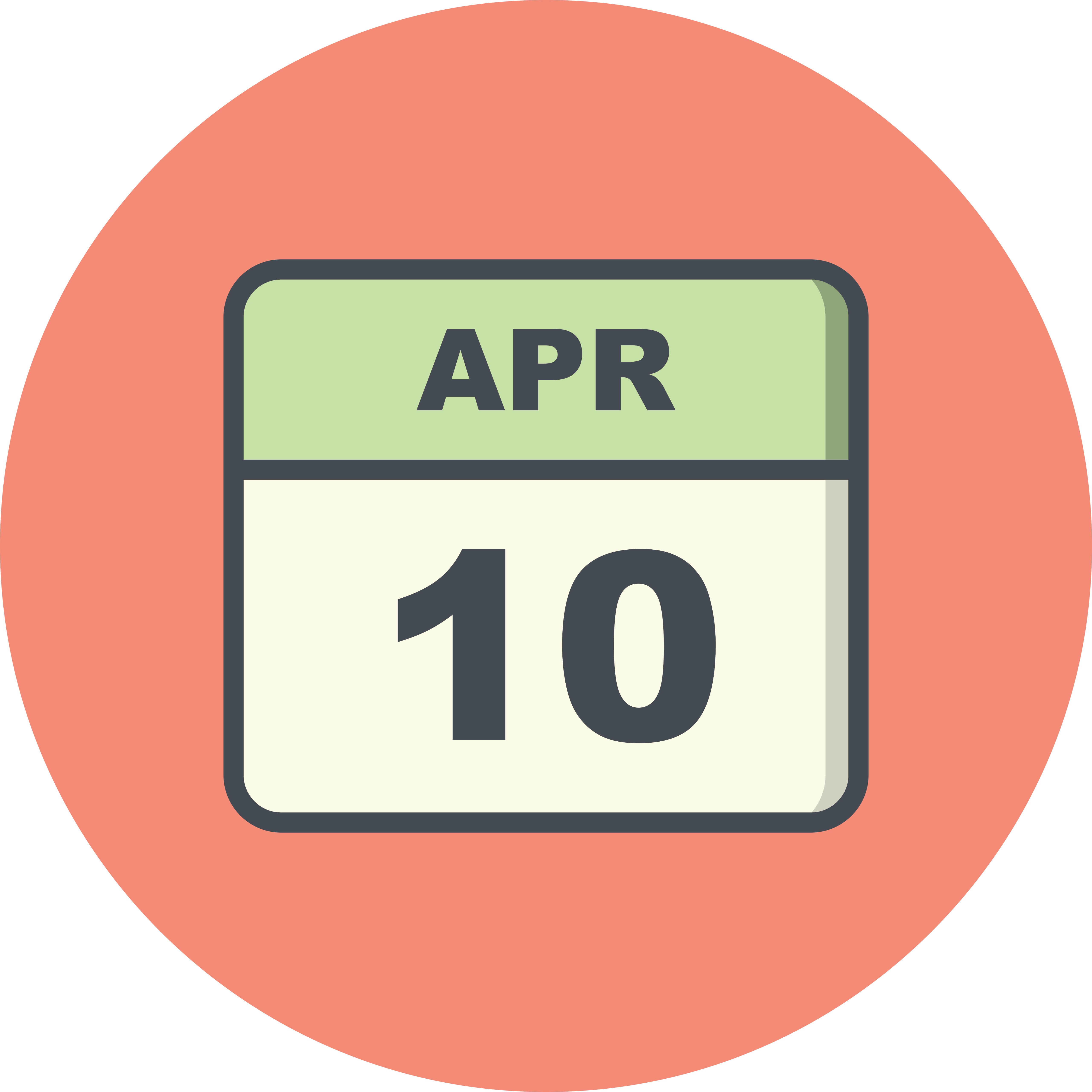 April 10th Date on a Single Day Calendar 497822 Vector Art at Vecteezy