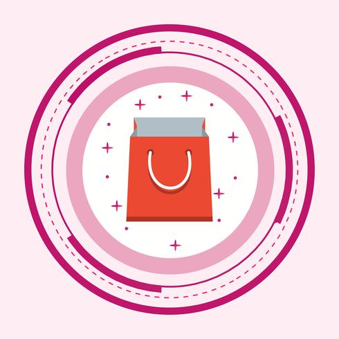 Diseño del icono del bolso de compras vector