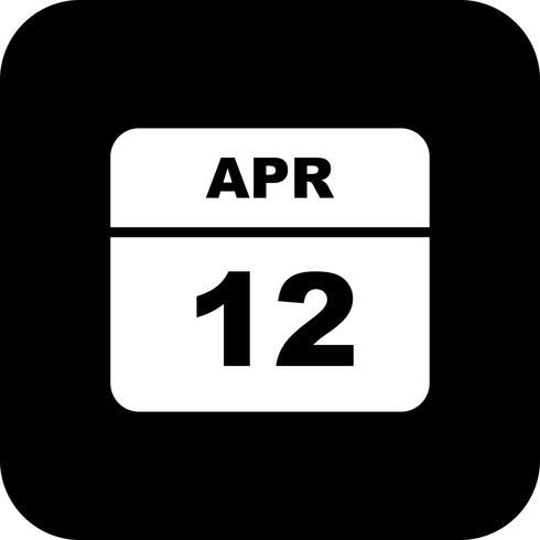 12 de abril Fecha en un calendario de un solo día vector