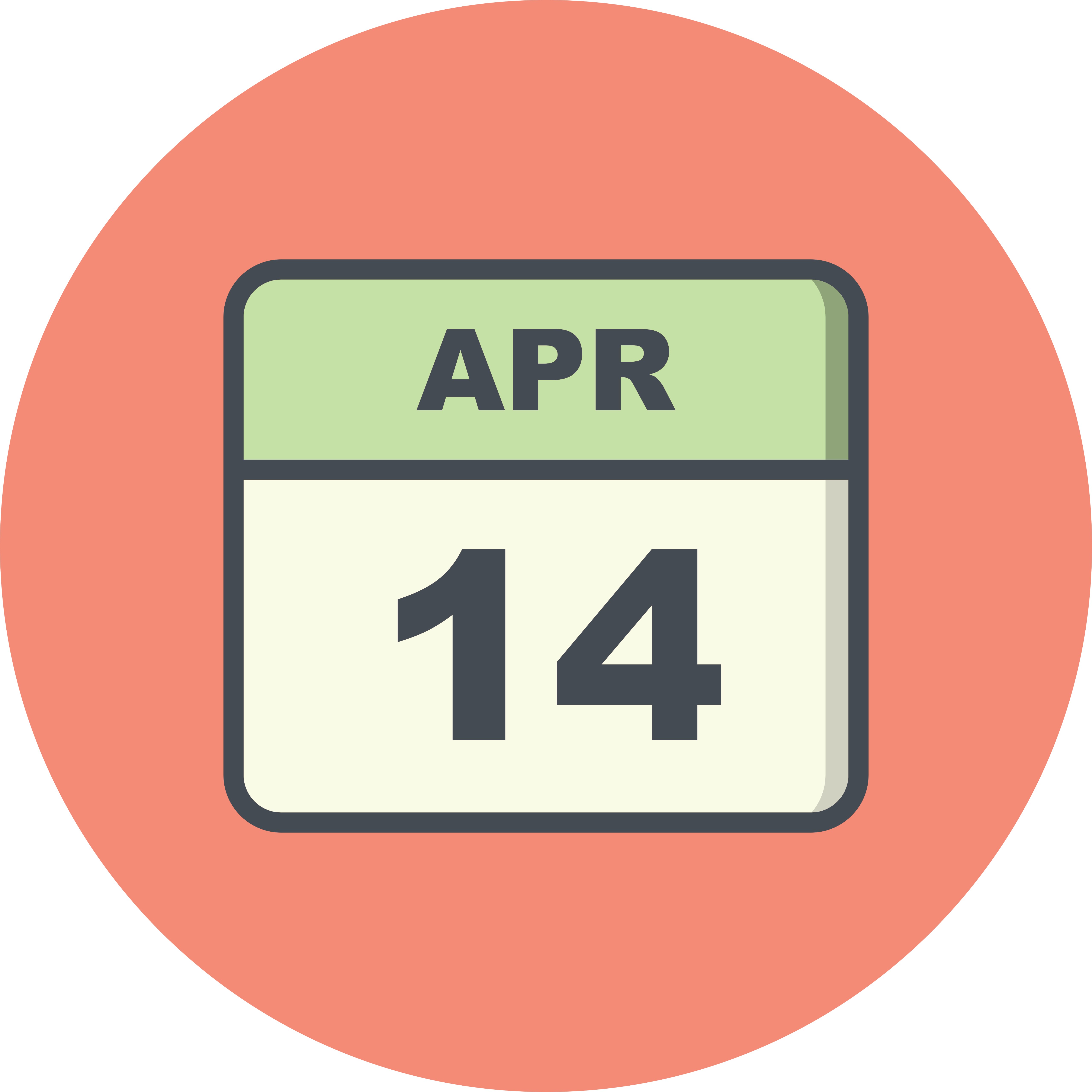 April 14th Date on a Single Day Calendar 497962 Vector Art at Vecteezy
