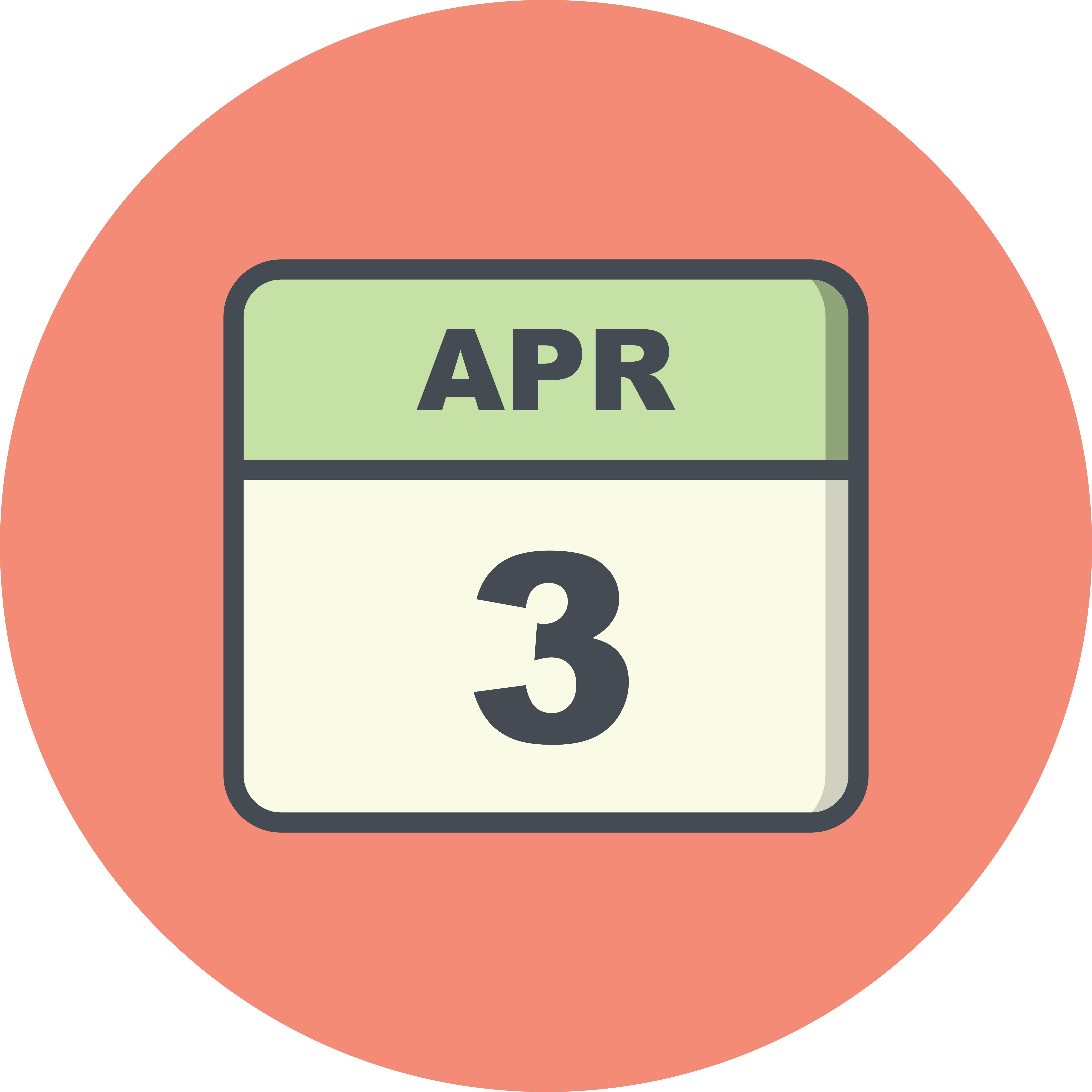 April 3rd Date on a Single Day Calendar 498076 Vector Art at Vecteezy