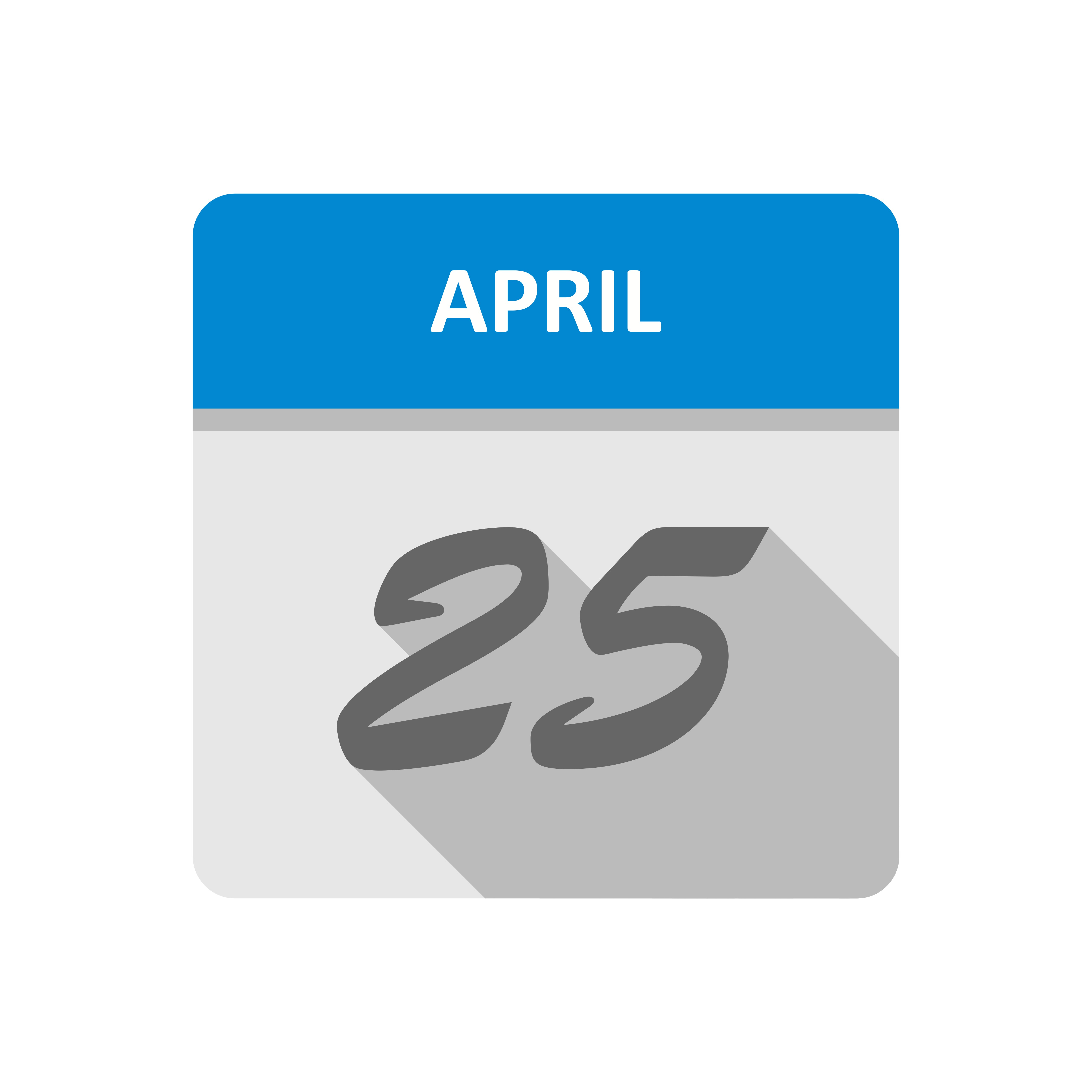 April 25th Date on a Single Day Calendar 498397 Vector Art at Vecteezy