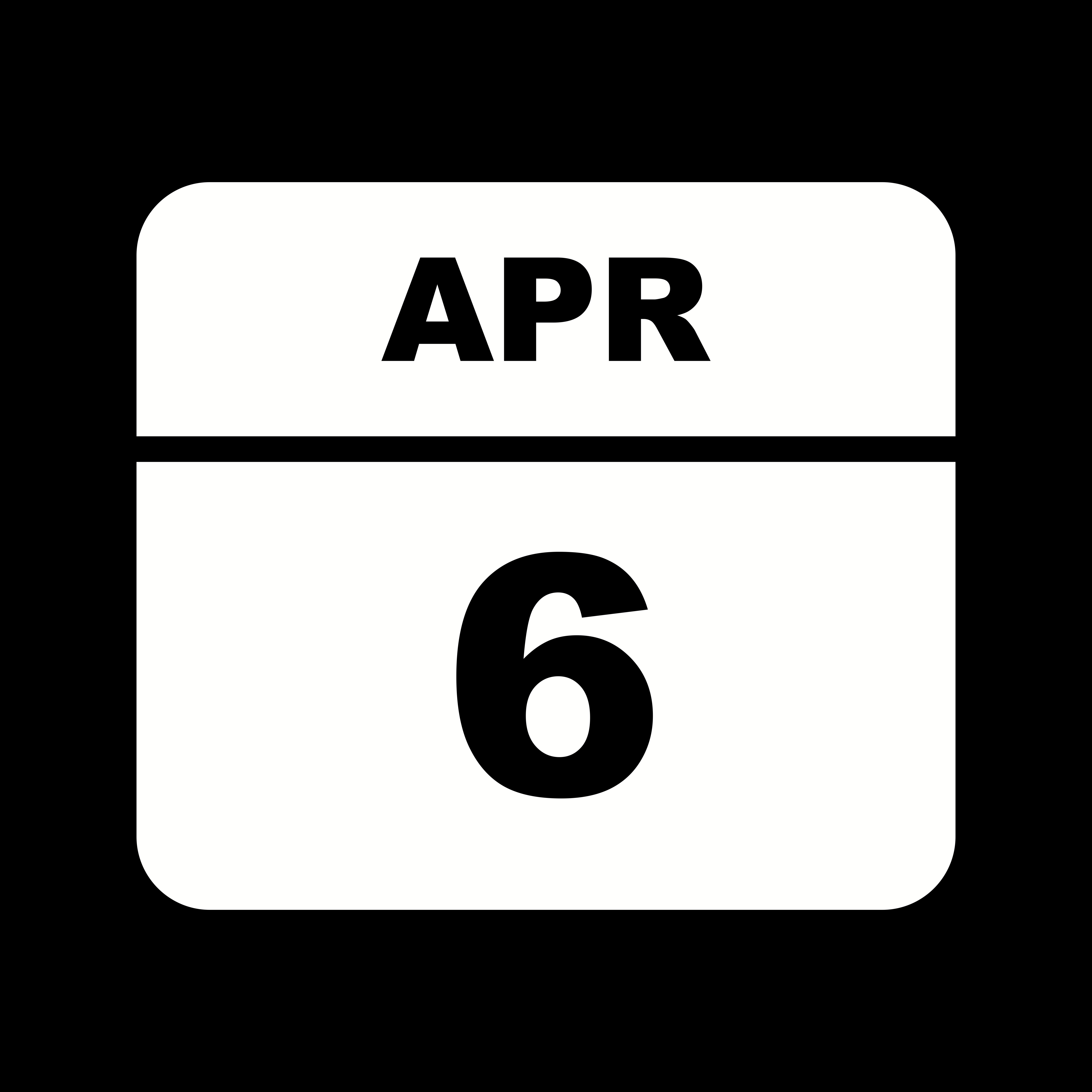 April 6th Date on a Single Day Calendar 498510 Vector Art at Vecteezy
