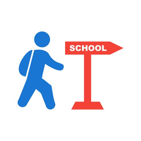Walking to School Icon Design vector