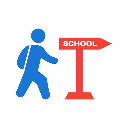 Caminando a la escuela icono de diseño vector