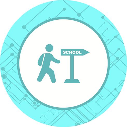 Caminando a la escuela icono de diseño vector